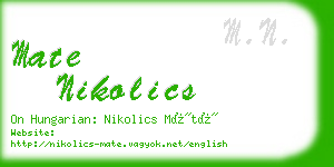 mate nikolics business card